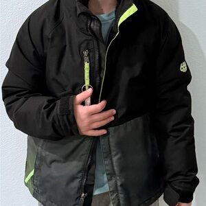 686 Black and Green Kids Puffer Jacket